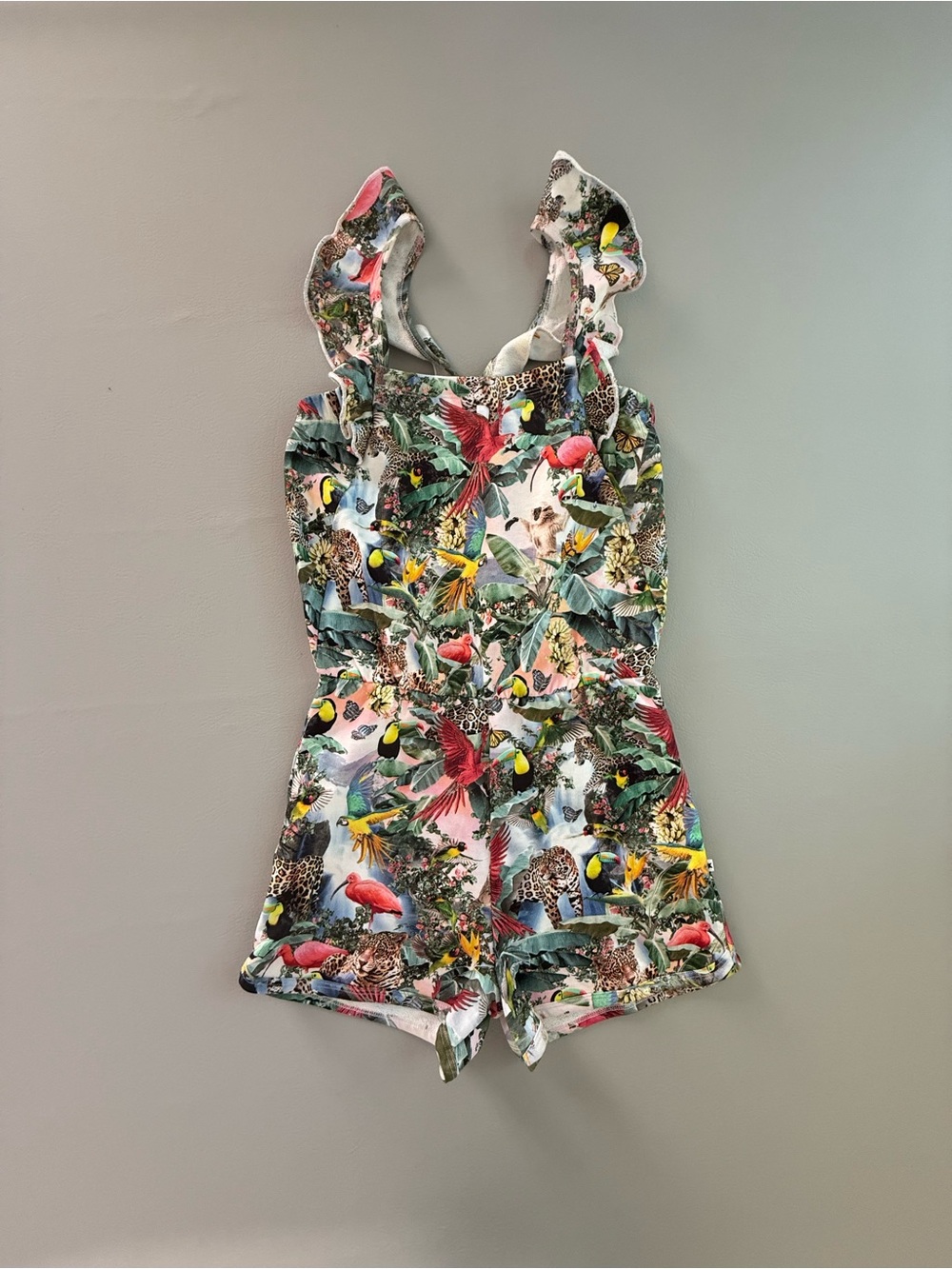 Molo Wild Amazon Tropical Art Girls Romper size 9-10 or 11-12 - New With Tags
